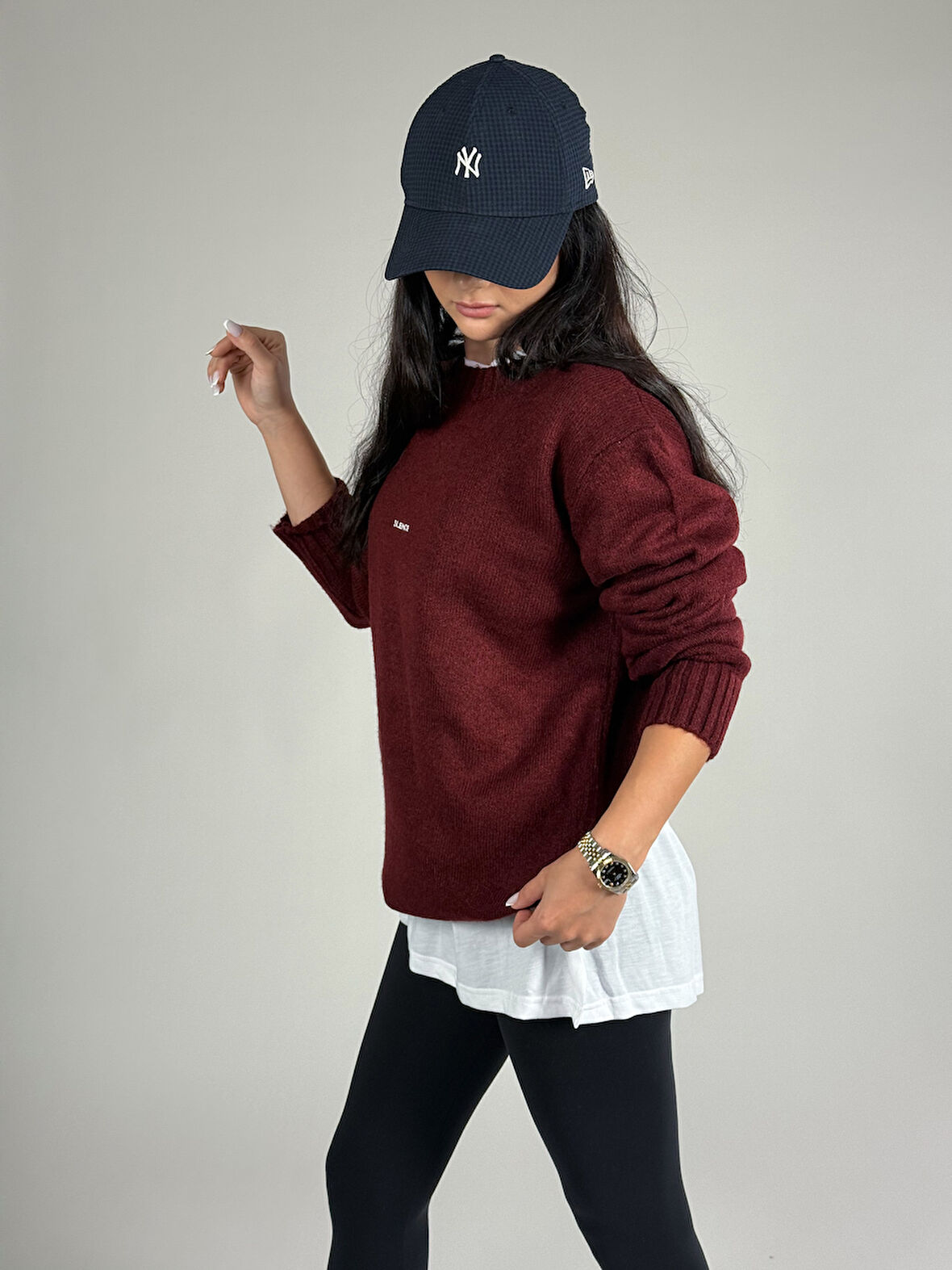 Basic Bordo Kadın Sweatshirt COC1195