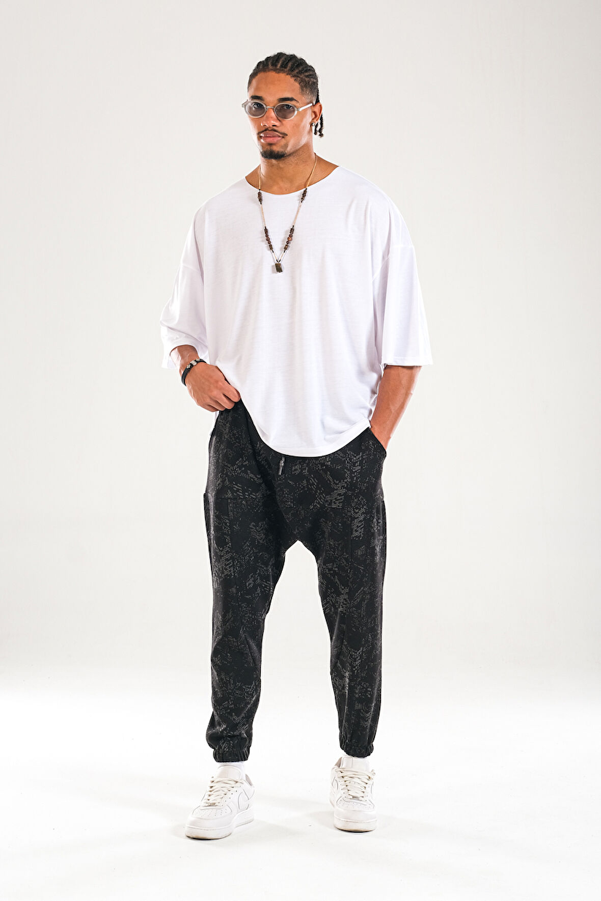 Gölge Desenli Harem Jogger COC1119