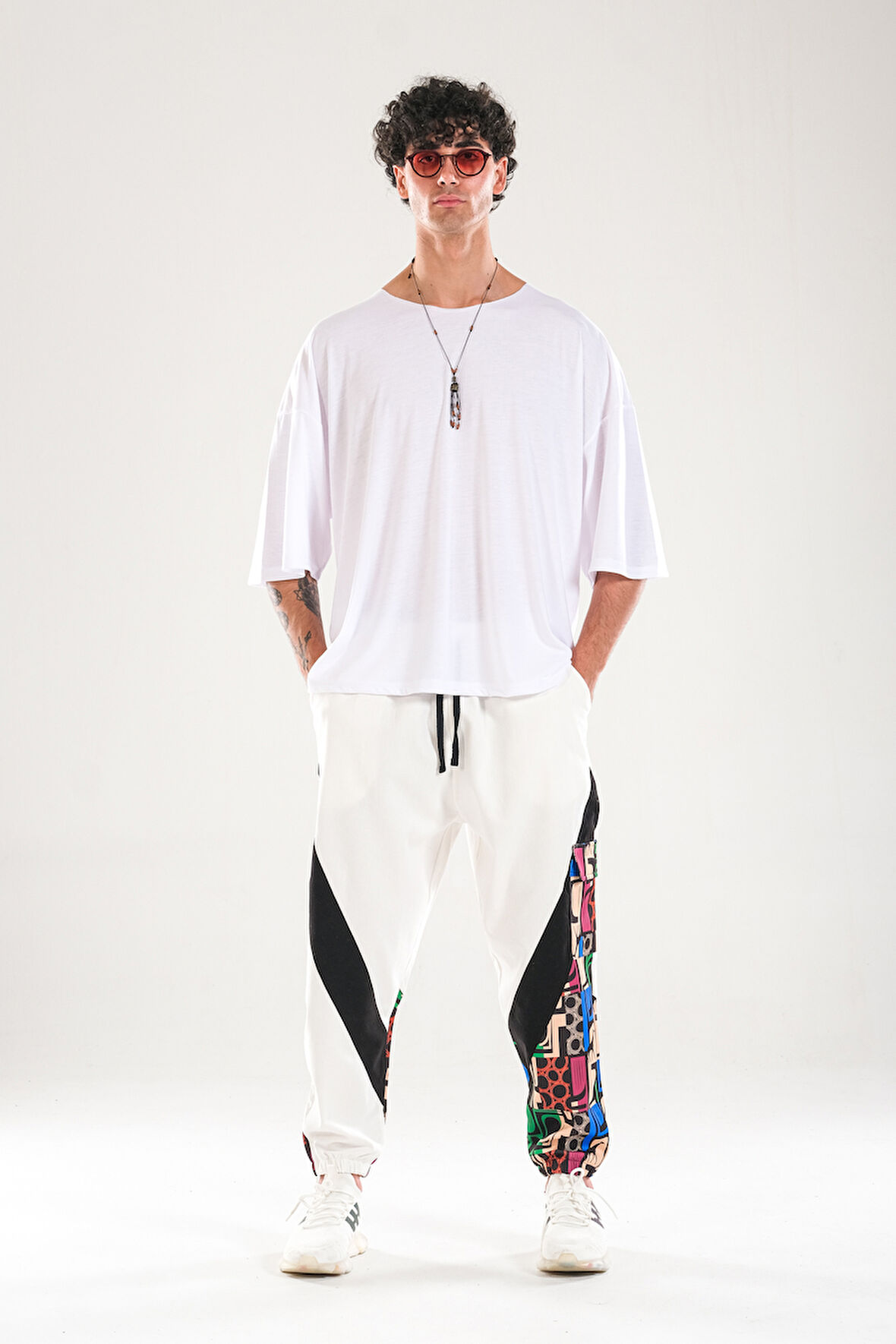 Neon Desenli Gabardin Jogger Pantolon COC1294