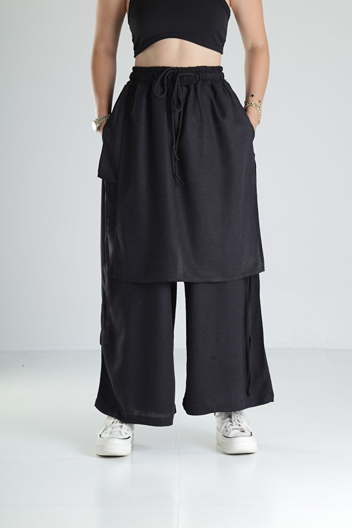 Siyah Tokyo Bol Kalıp Pantolon COC1280