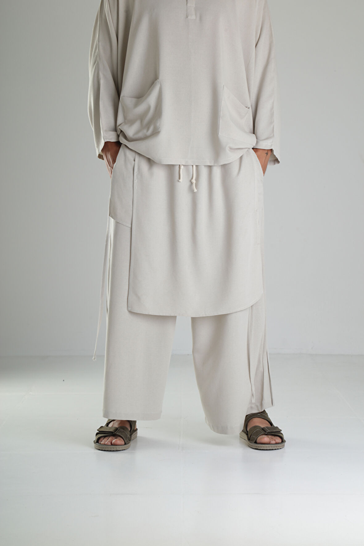 Bej Bol Kalıp Tokyo Şalvar Pantolon COC1275