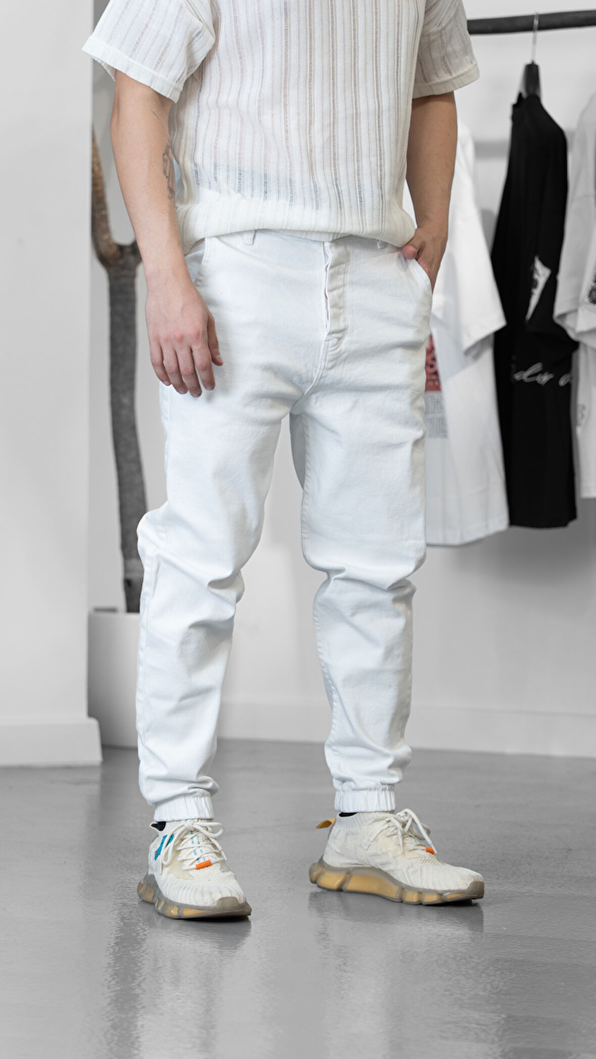 Beyaz Jogger Pantolon COC1236