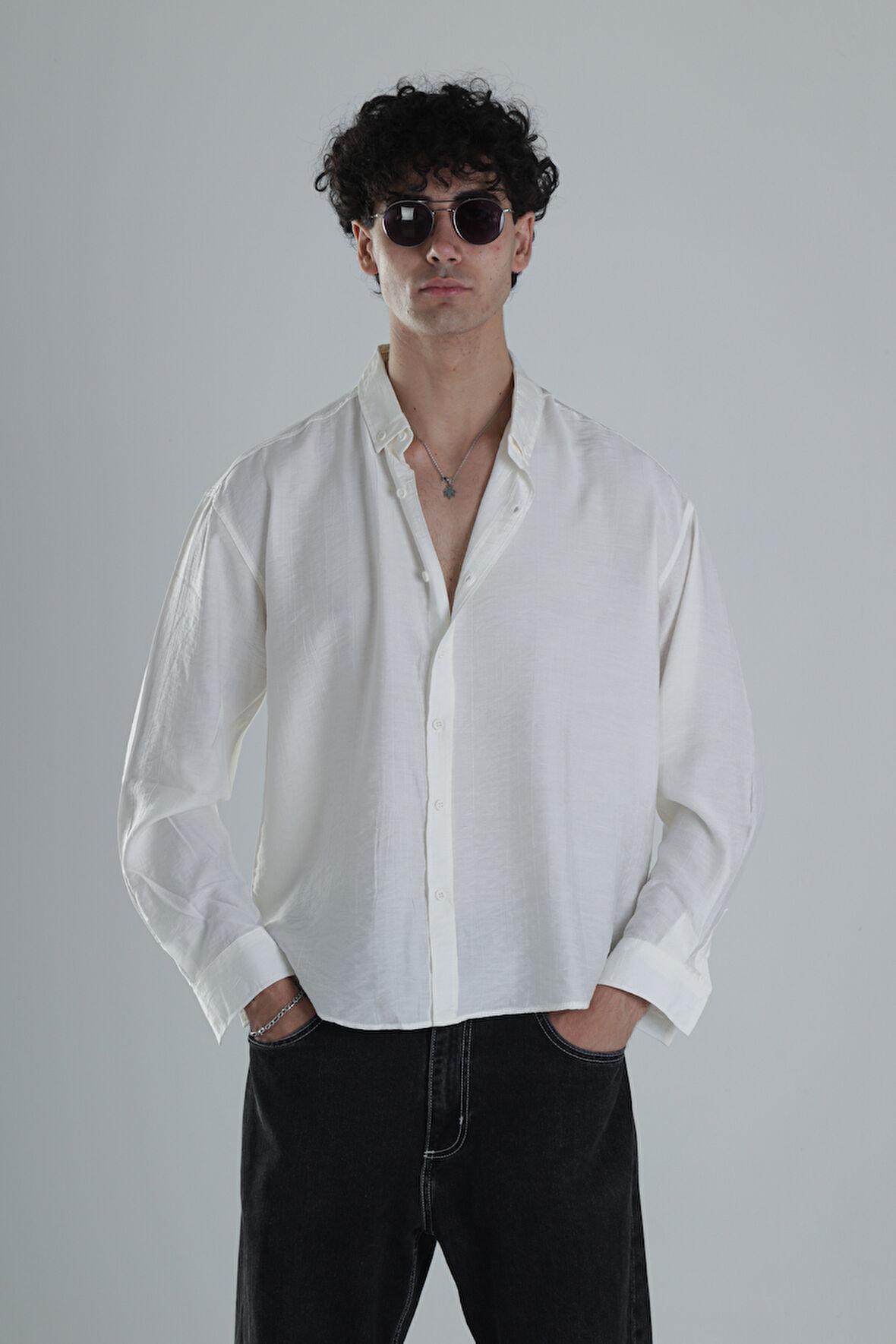 Kırık Beyaz Tensel Gömlek COC1391