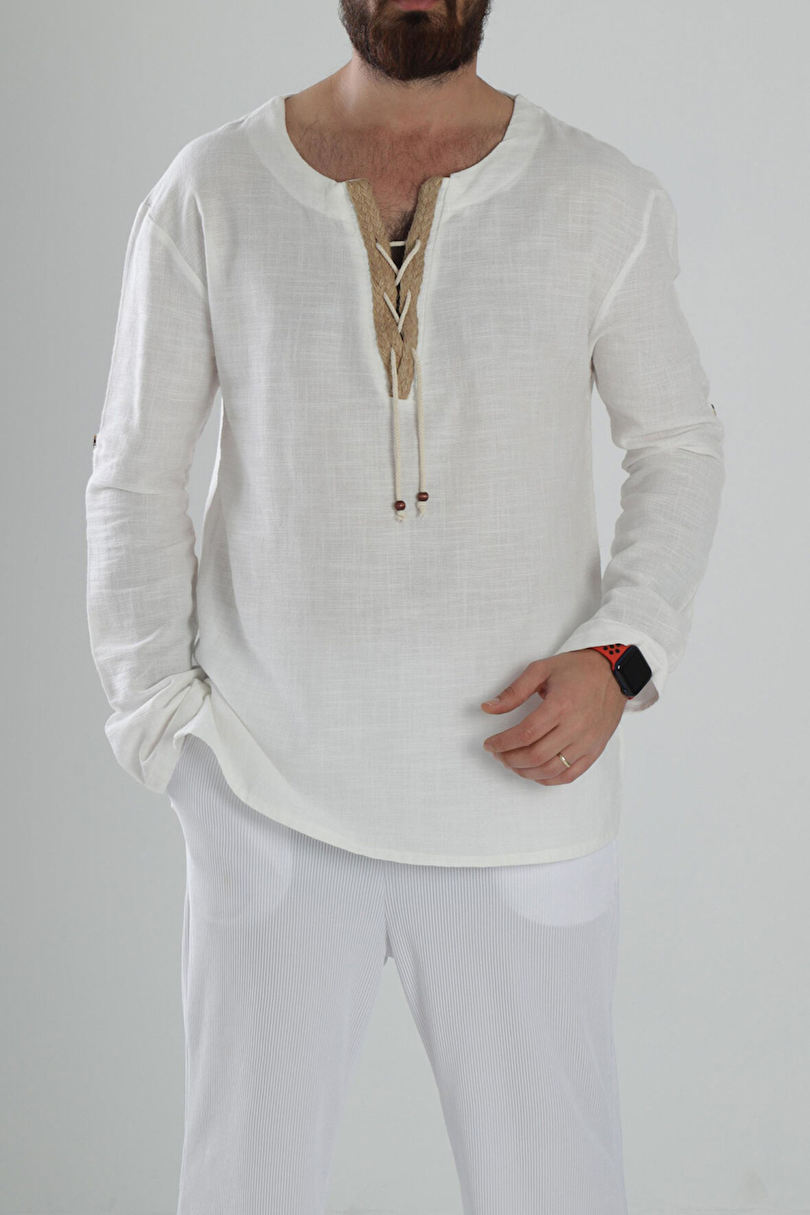 Tasarım İpli Beyaz T-Shirt COC1597