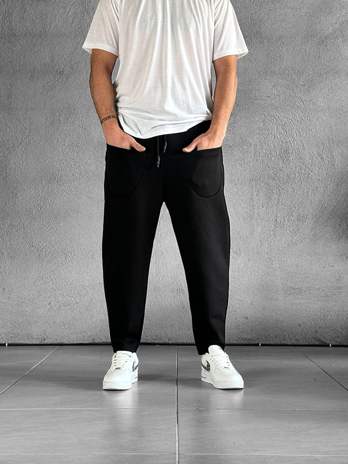 Ön Cep Detaylı Siyah Baget Pantolon COC1875