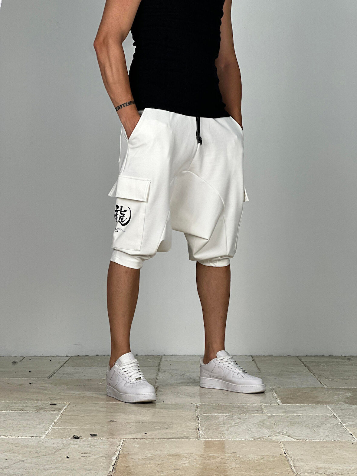 Premium Kalite Ekru Şalvar Şort COC1913