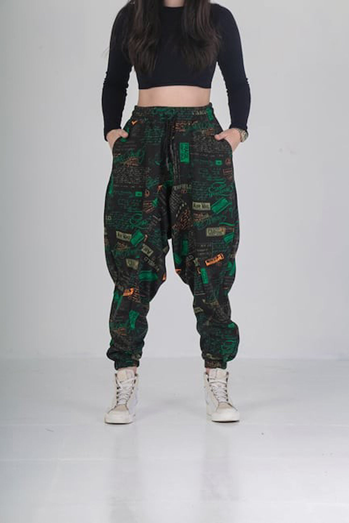 Mailbox Desenli Pileli Şalvar COC2033