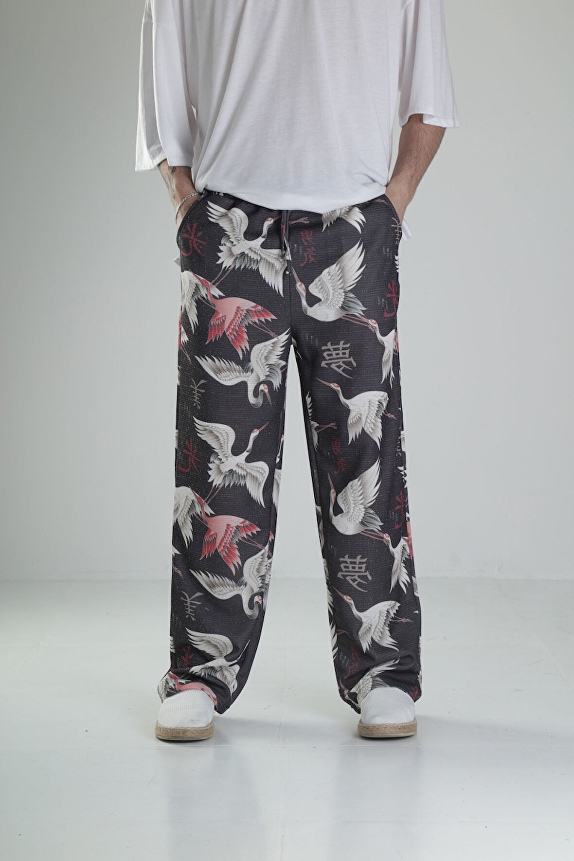 Kuş Desenli Baggy Pantolon COC2010