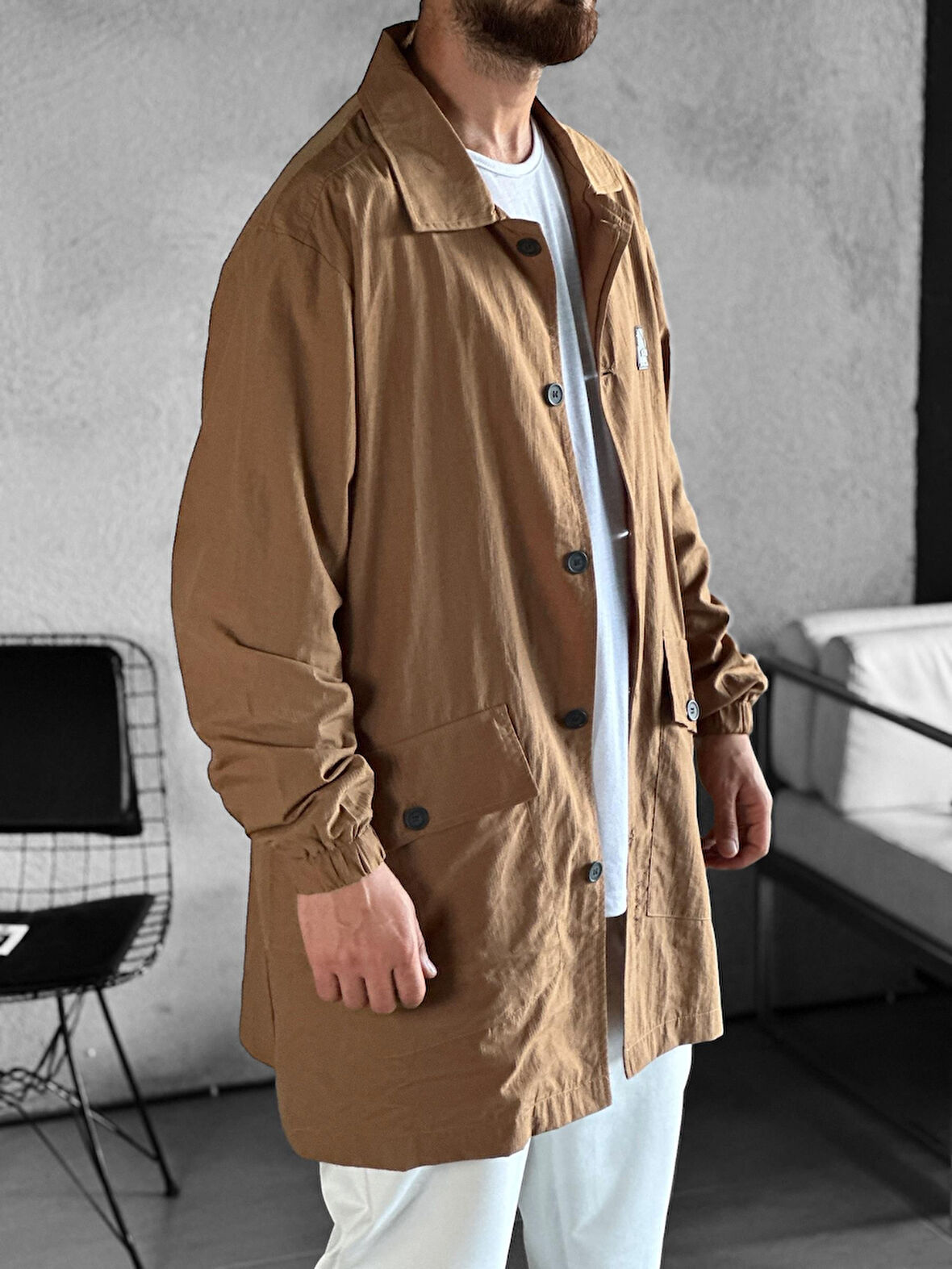 Erkek Premium Kalite Paraşüt Kumaş Kahverengi COC2203