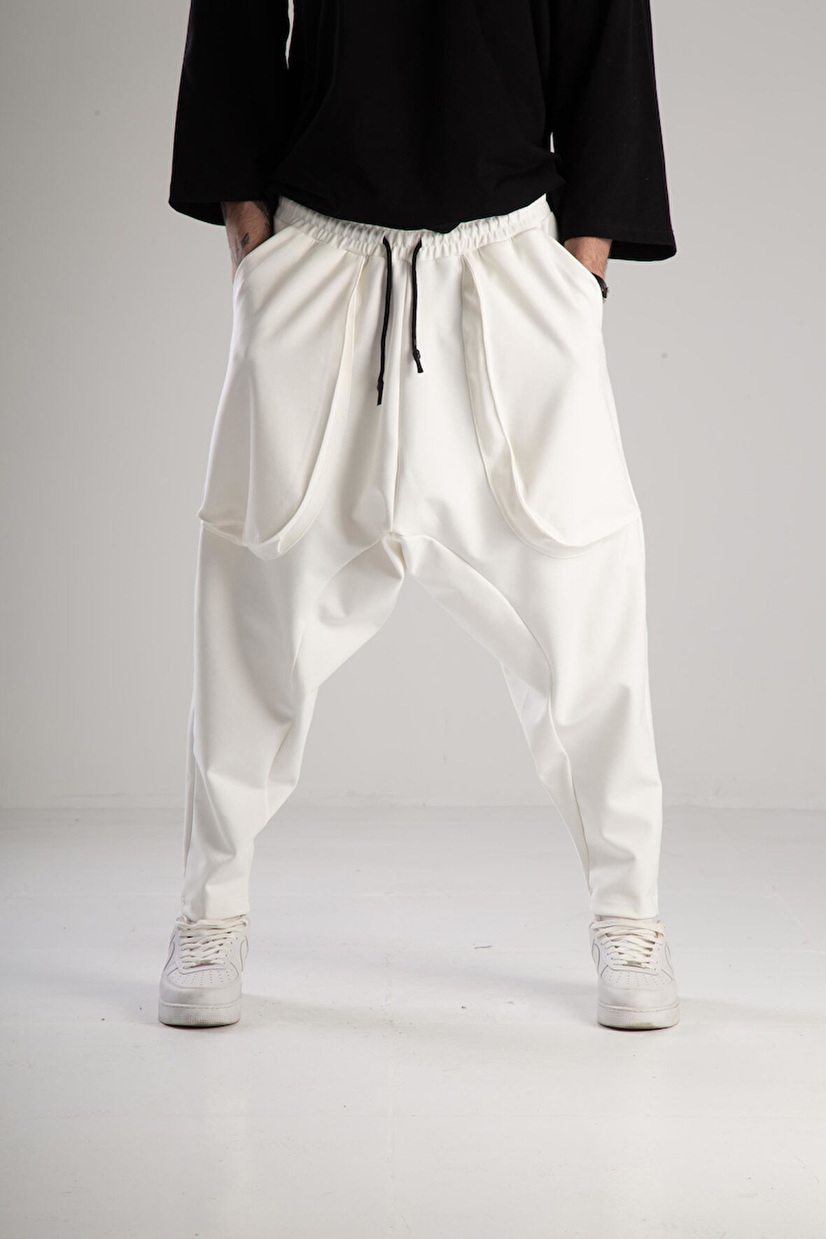 Ekru Double Face Avangard Şalvar COC2377