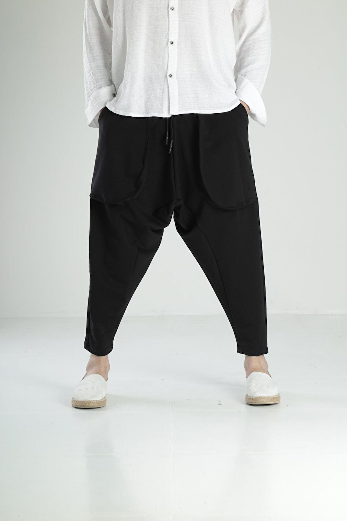 Double Face Avangard Siyah Şalvar COC2370