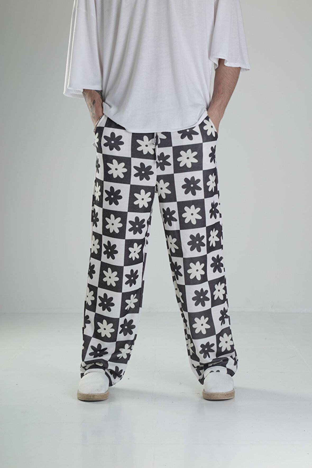 Çiçek Desenli Baggy Pantolon COC2336