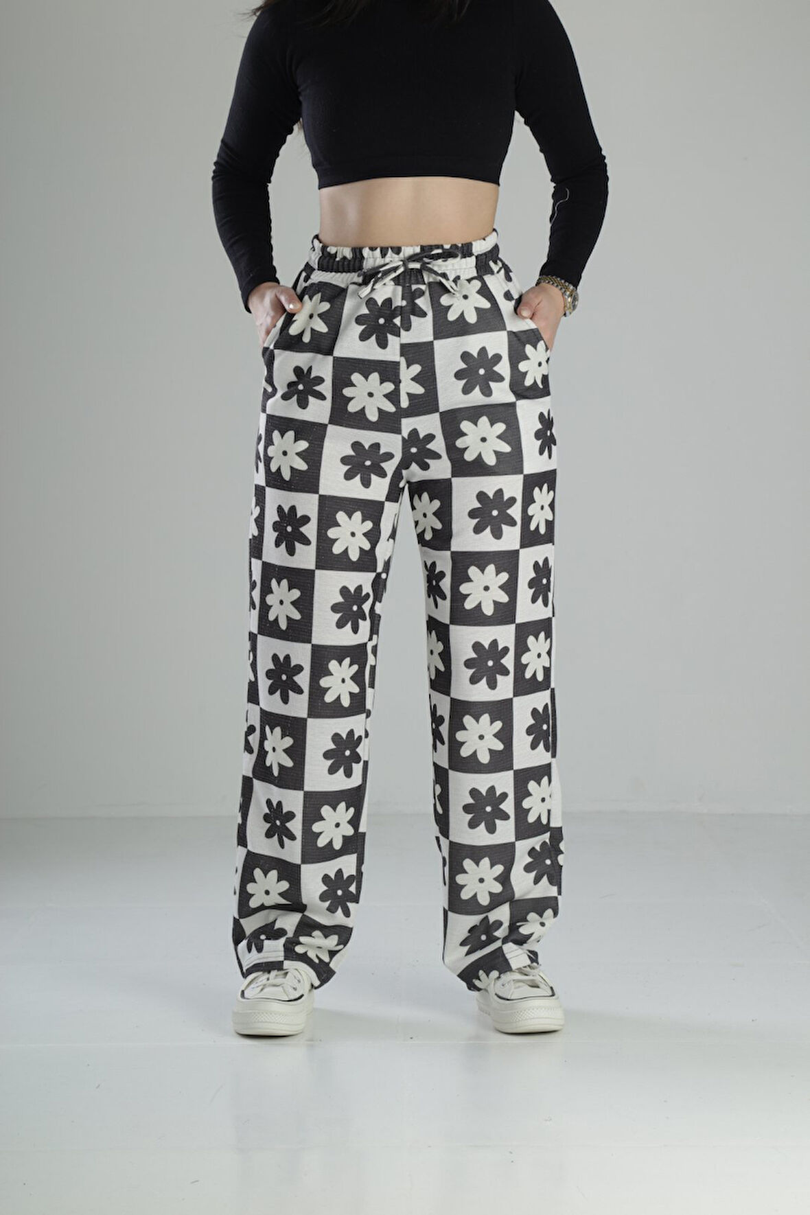 Çiçek Desenli Baggy Pantolon COC2335