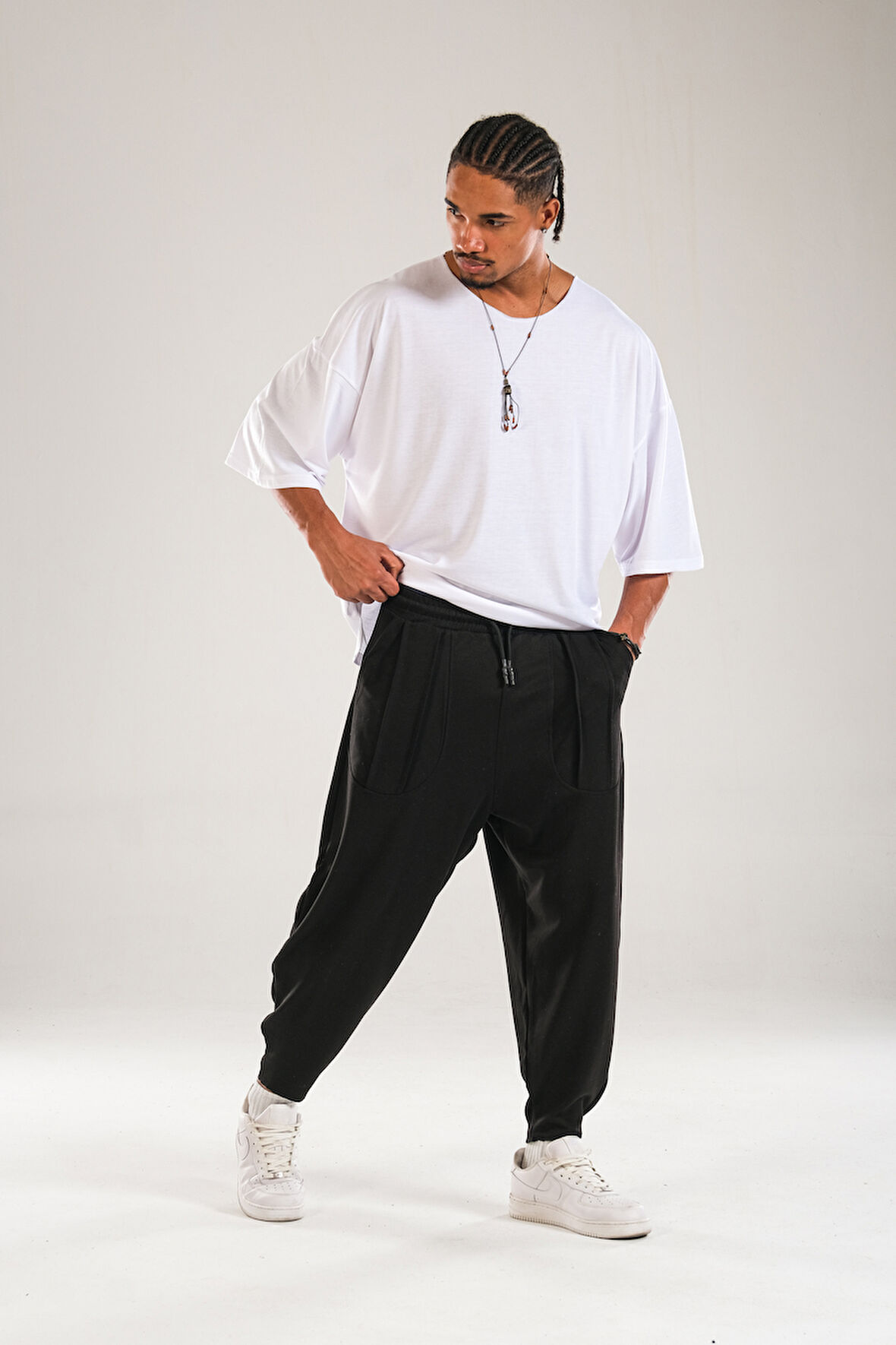 Cep Detaylı Siyah Baget Pantolon COC2305