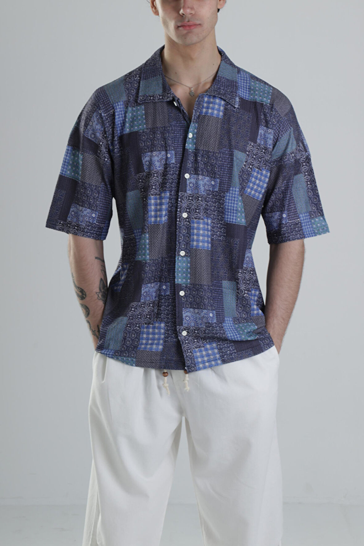 Bürümcük Kumaş Desenli Gömlek COC2476