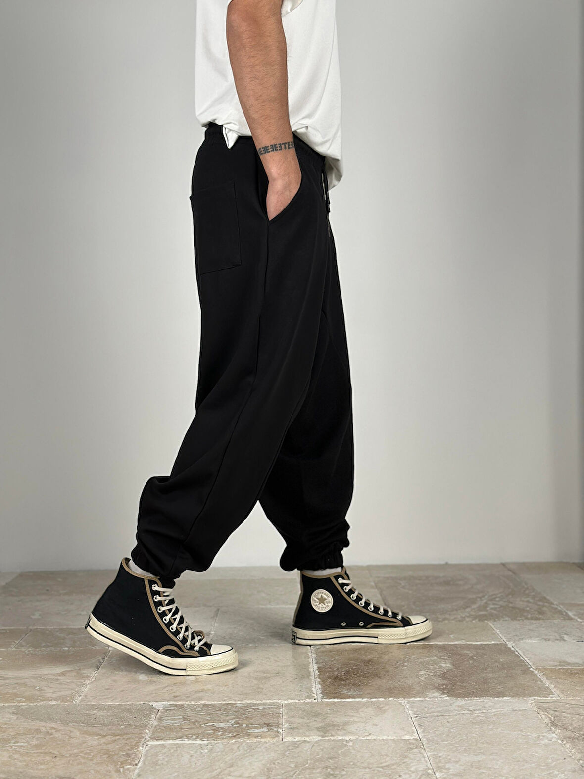 Erkek Siyah Spor Şalvar COC2501