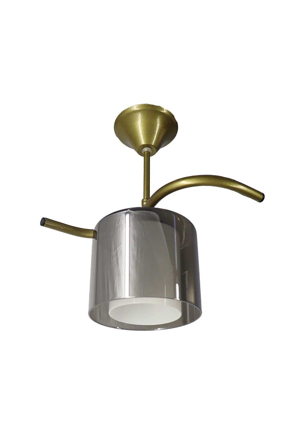 Fuji Eskitme Tekli Füme + Beyaz Camlı Avize | Kaliteli Modern Metal Avize