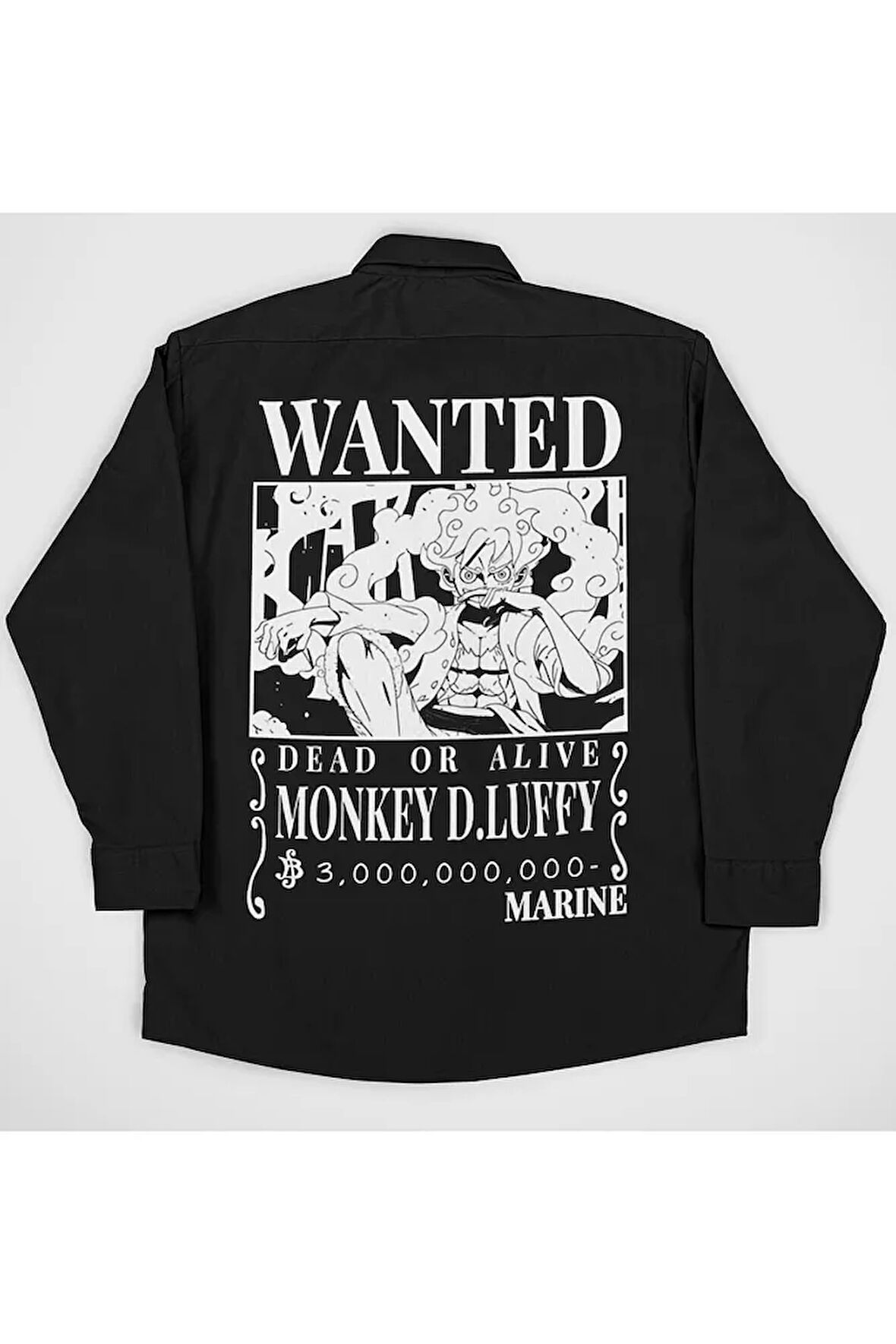 Wanted Monkey D. Luffy Baskılı Unisex Cepli Anime Gömlek