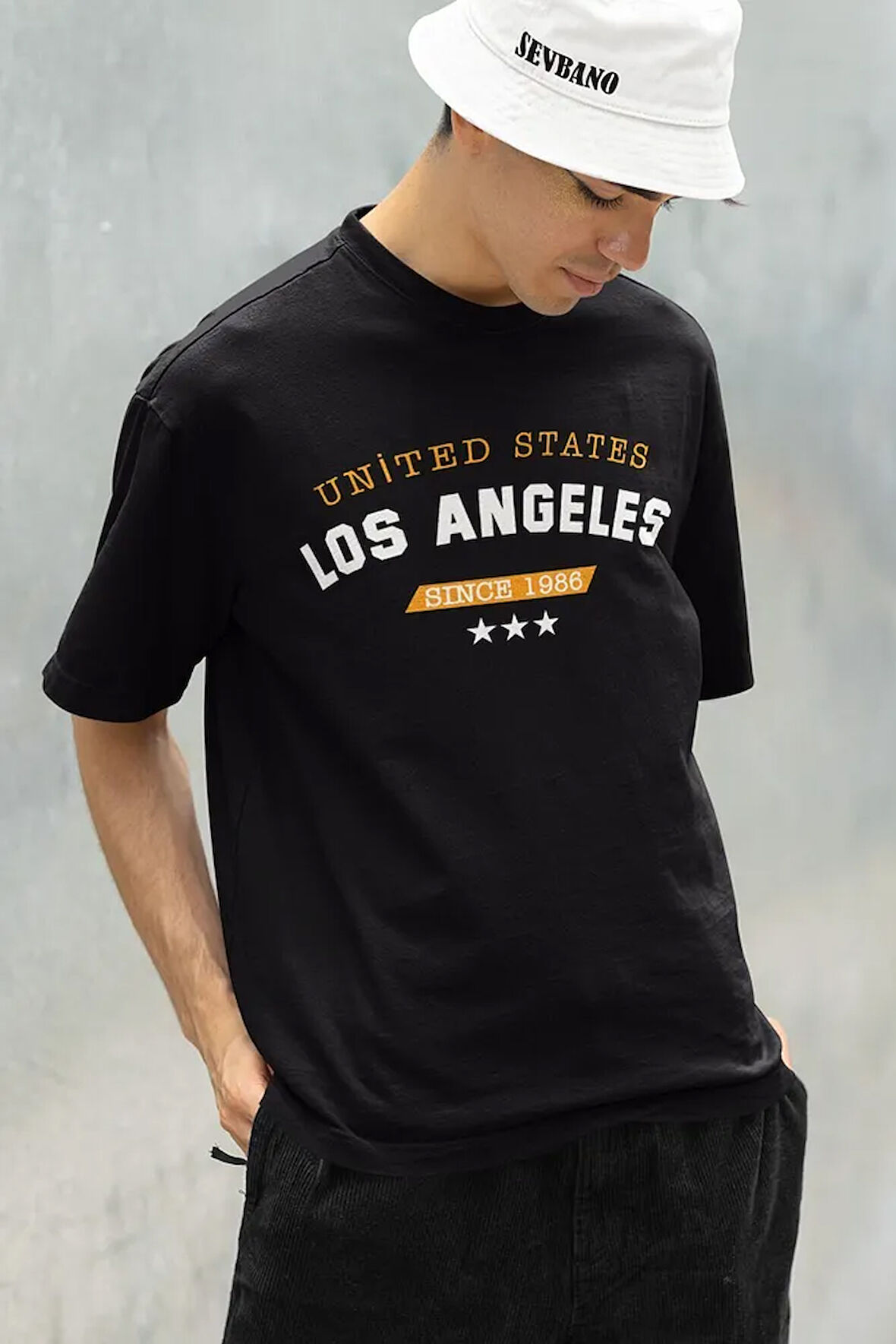 1986 United States Los Angeles Yazılı Unisex Oversize Tişört