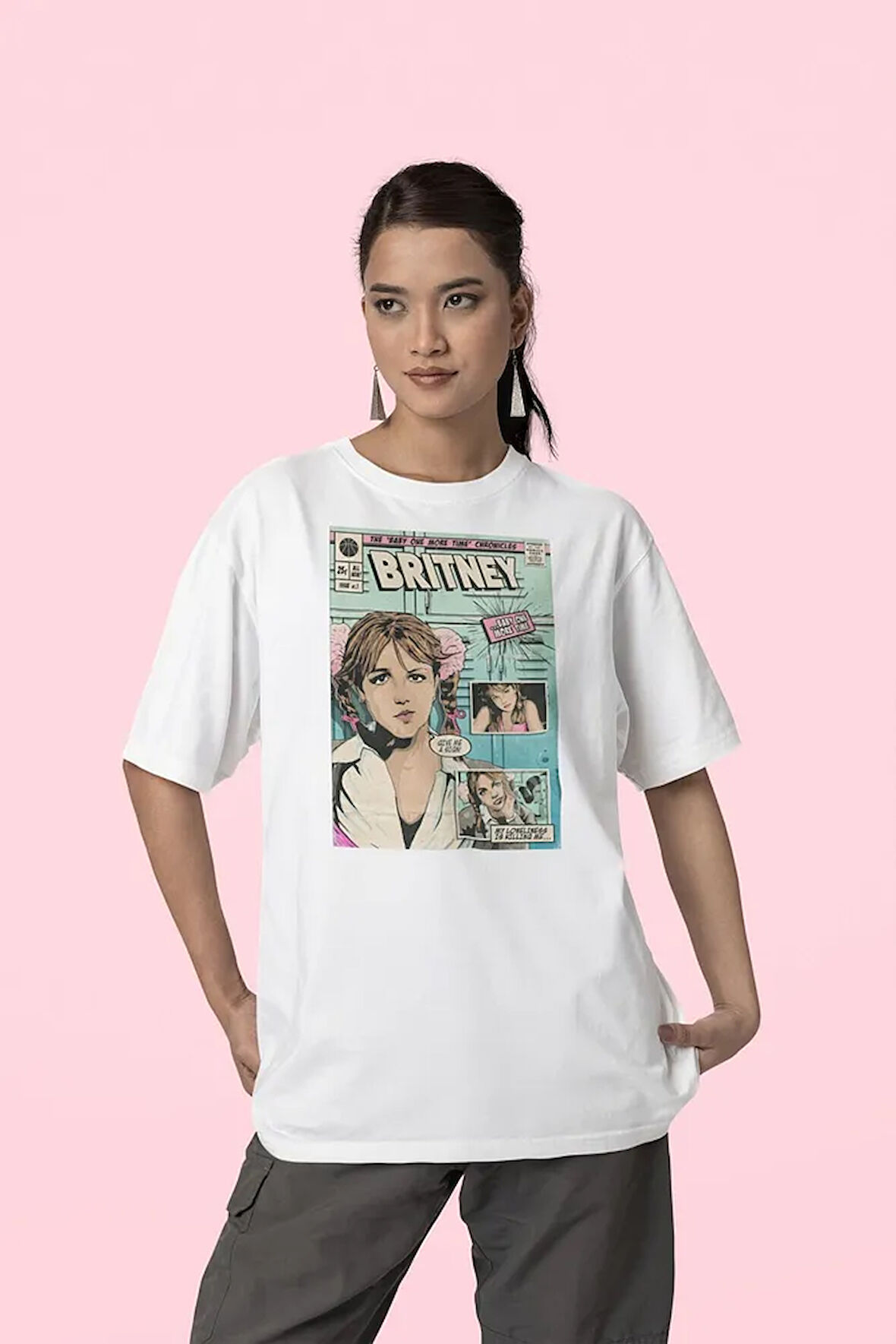 Britney Spears Baskılı Unisex Oversize Şarkıcı Tişört