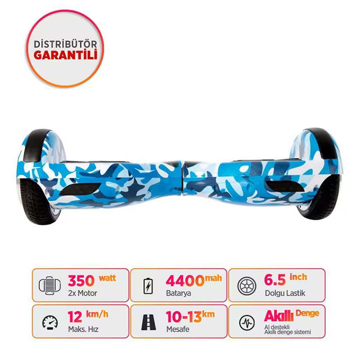 Citymate Elektrikli Kaykay Hoverboard Scooter 6.5 Inch Grafity Desenli D03