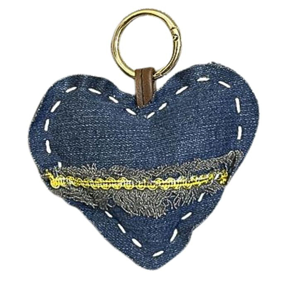 Uretti - Ege 7366 5077 El Yapımı Kalp Model Püskül Şerit Anahtarlık
