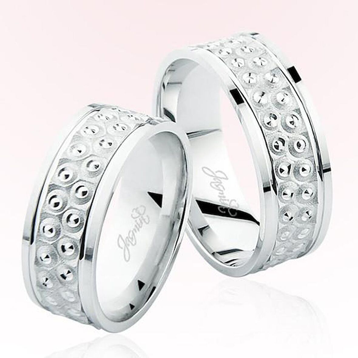 Harem Altın Beyaz Altın Alyans 7701