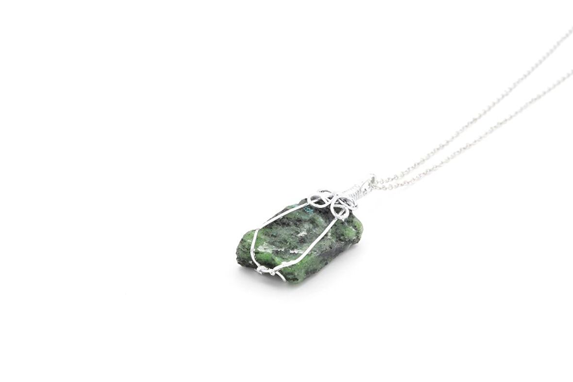 HAKİKİ DOĞAL ANYOLİT KOLYE UCU (RUBY ZOİSİT) DOĞAL TAŞ 004