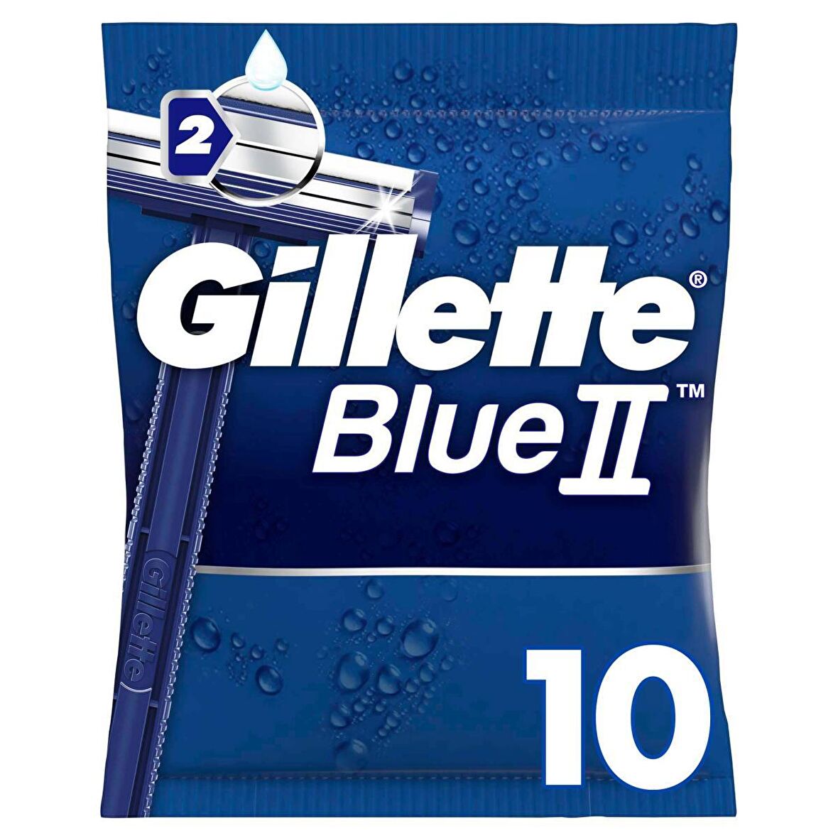Gilette Blue 2 10'lu Çift Bıçaklı Tüm Cilt Tipleri İçin Kullan At Tıraş Bıçağı