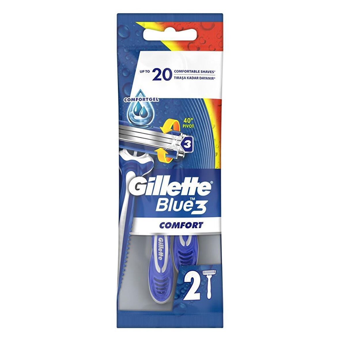 Gillette Blue 3 2'li 3 Bıçaklı Tüm Cilt Tipleri İçin Kullan At Tıraş Bıçağı