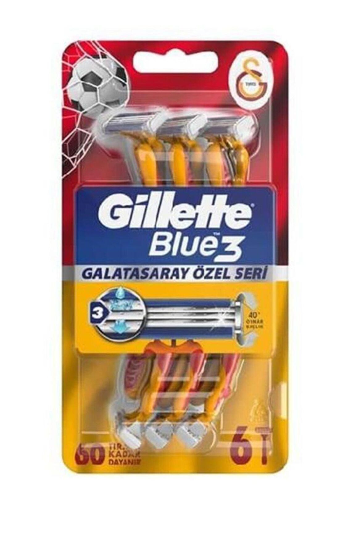 Gilette Blue 3 Galatasaray Tıraş Bıçağı 6 Lı