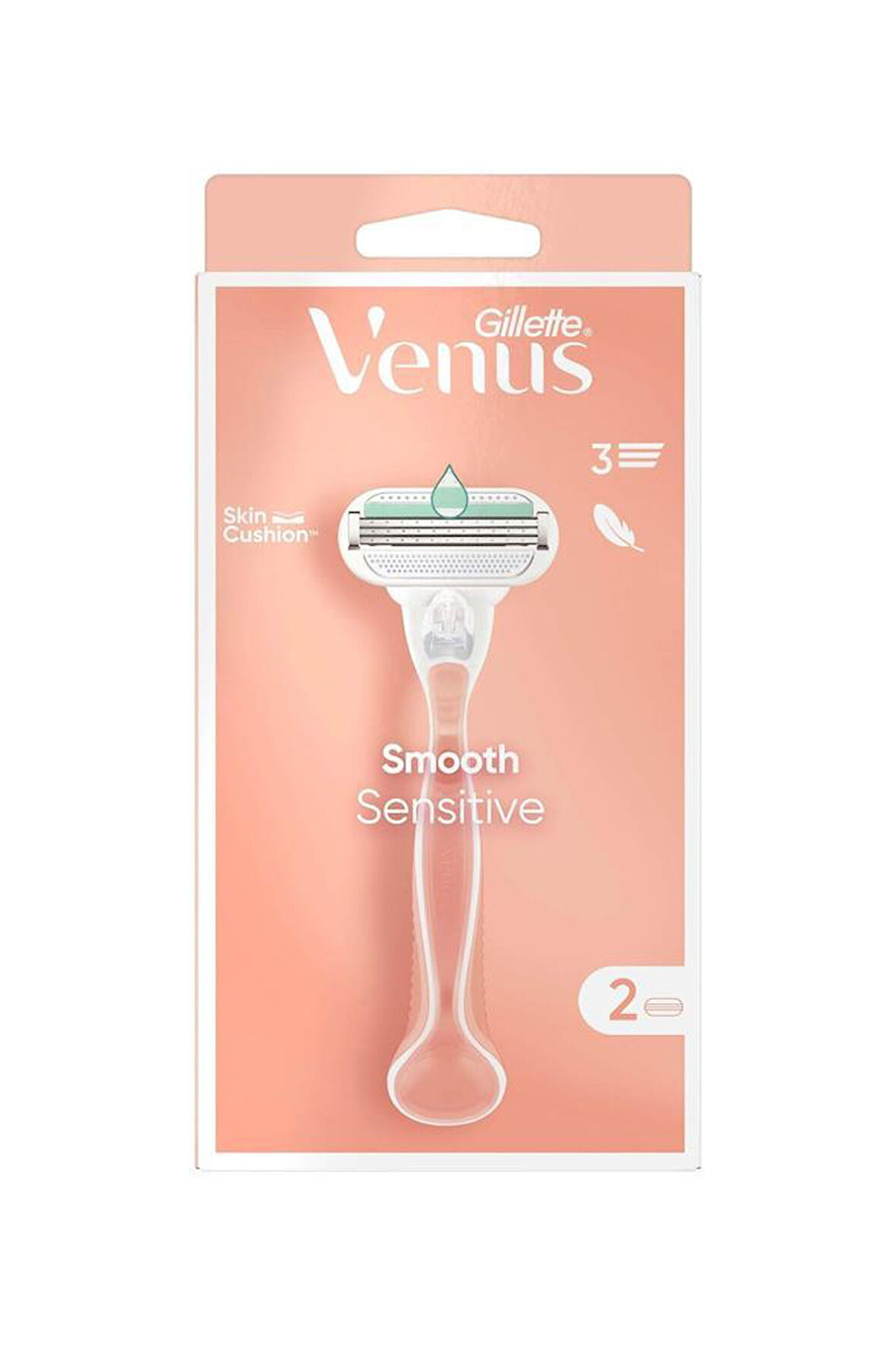 Gillette Venus Smooth Sensitive Tıraş Makinesi ve 2 Adet Yedek Başlık