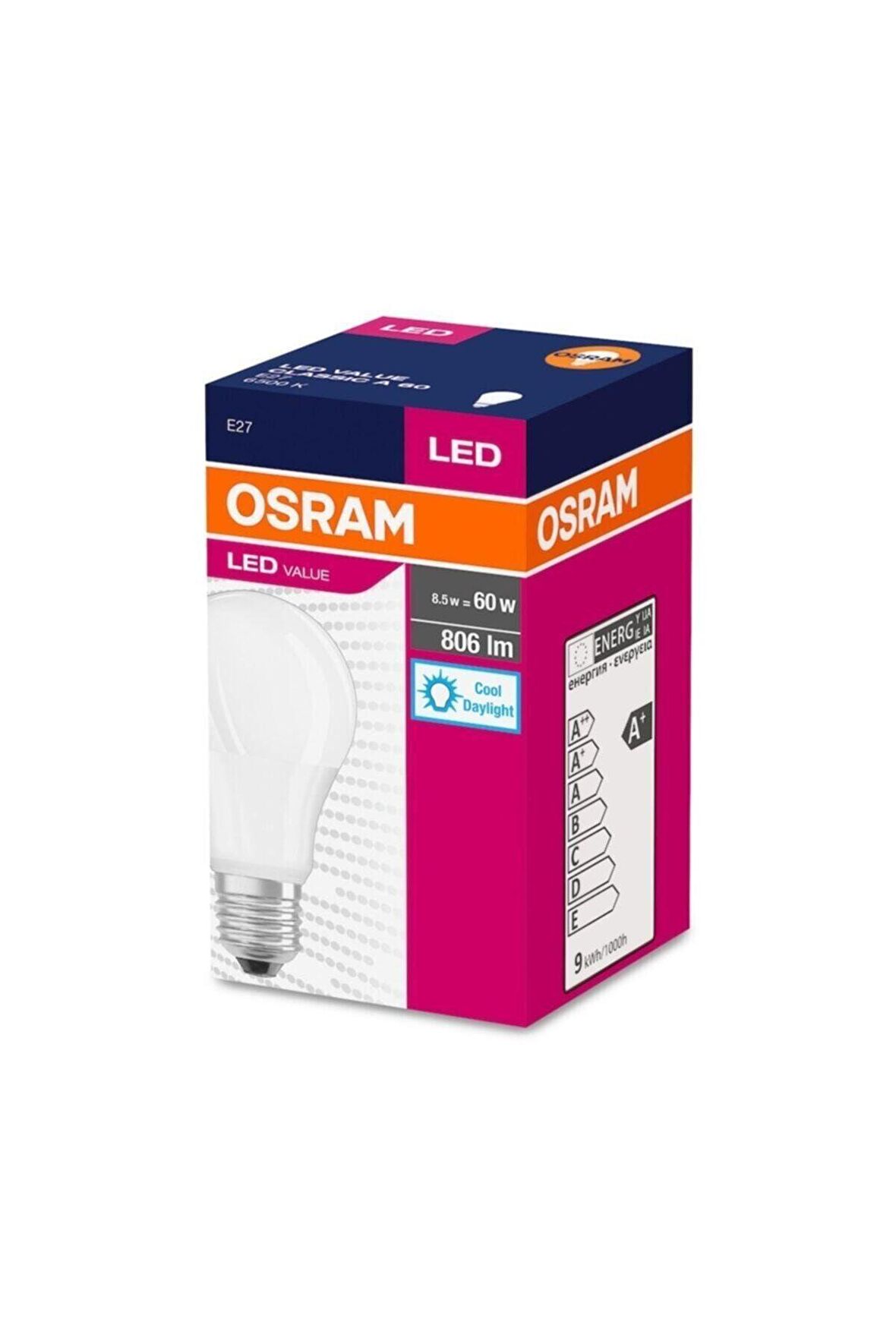 Led Value 8.5w (60w) Led Ampul Beyaz Işık E27 806 Lümen Klasik A60 10lu Paket Osram-ld-byz