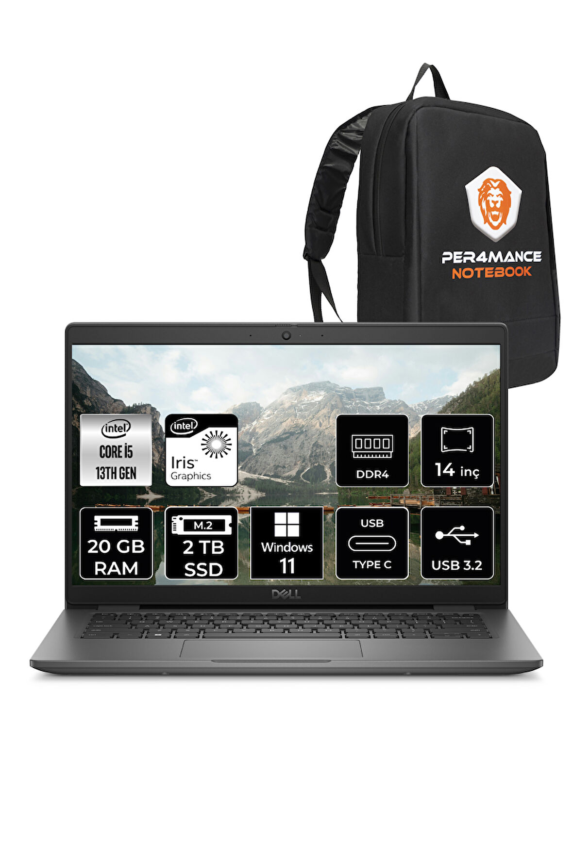 Dell Latitude 3440 i5-1335U 20GB RAM 2TB SSD 14'' FHD W11HOME Dizüstü Bilgisayar & PER4 ÇANTA 