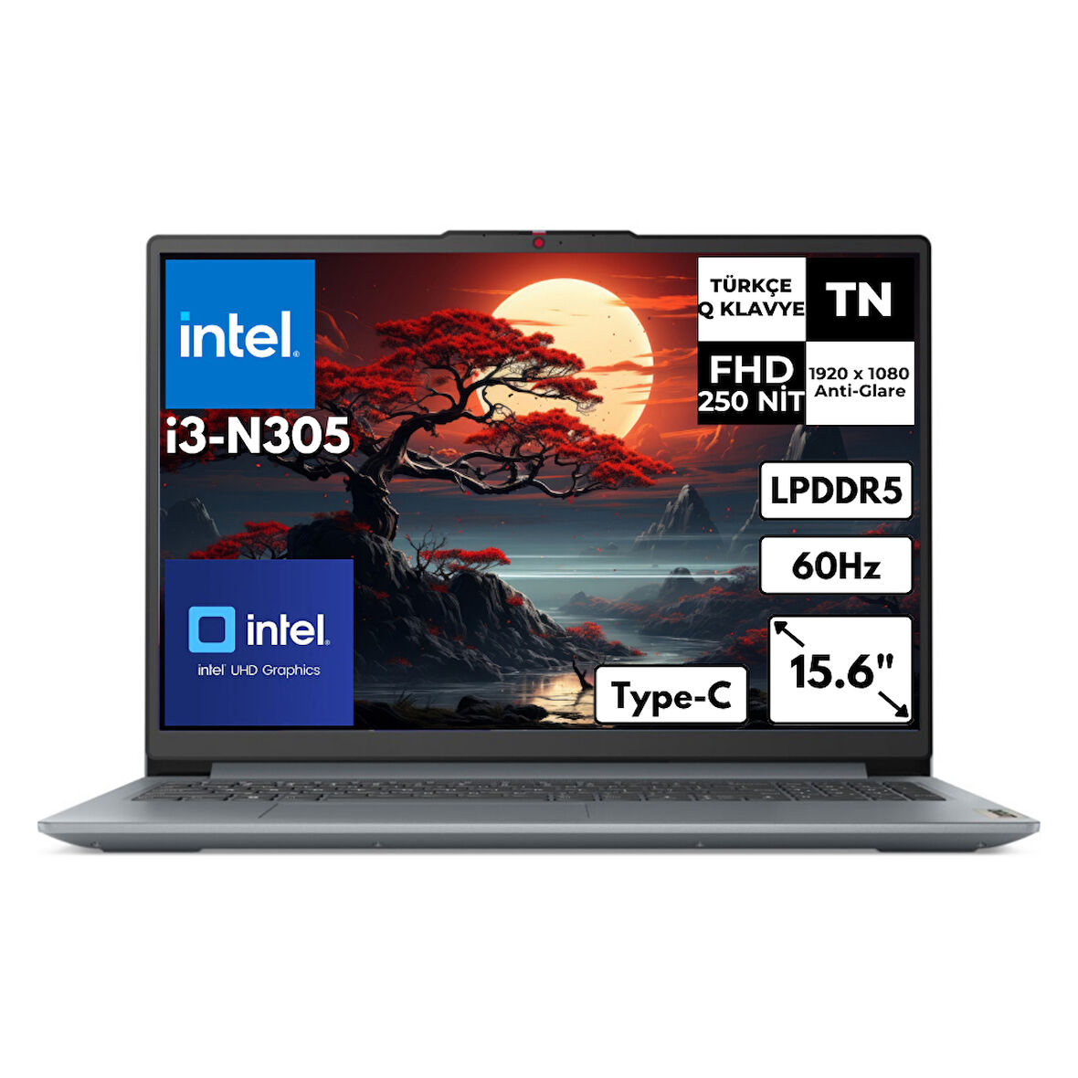 Lenovo IdeaPad Slim 3 15IAN8 i3-N305 8 GB 4 TBSSD UHD Graphics 15.6" FHD Windows 11 Home Notebook 82XB00B4TXAT10