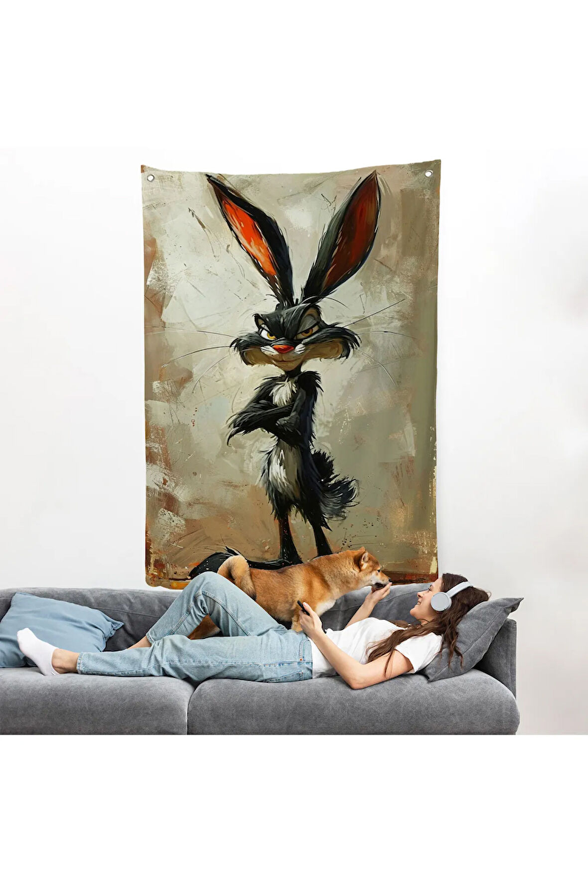 Bugs Bunny Tavşan Duvar Örtüsü-7710