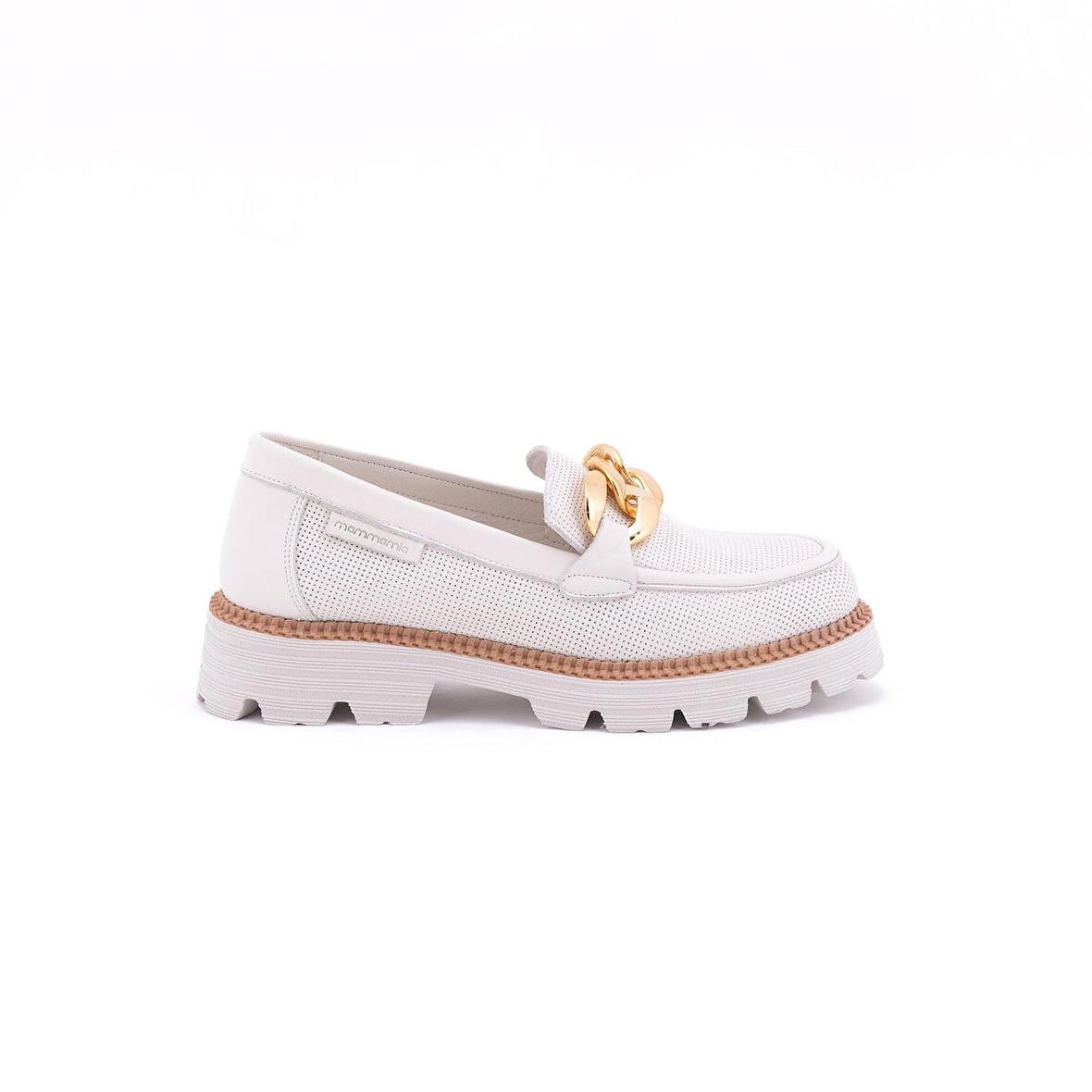 Mammamia D24ya-3855 Kadın Deri Tokalı Ayakkabı Bej