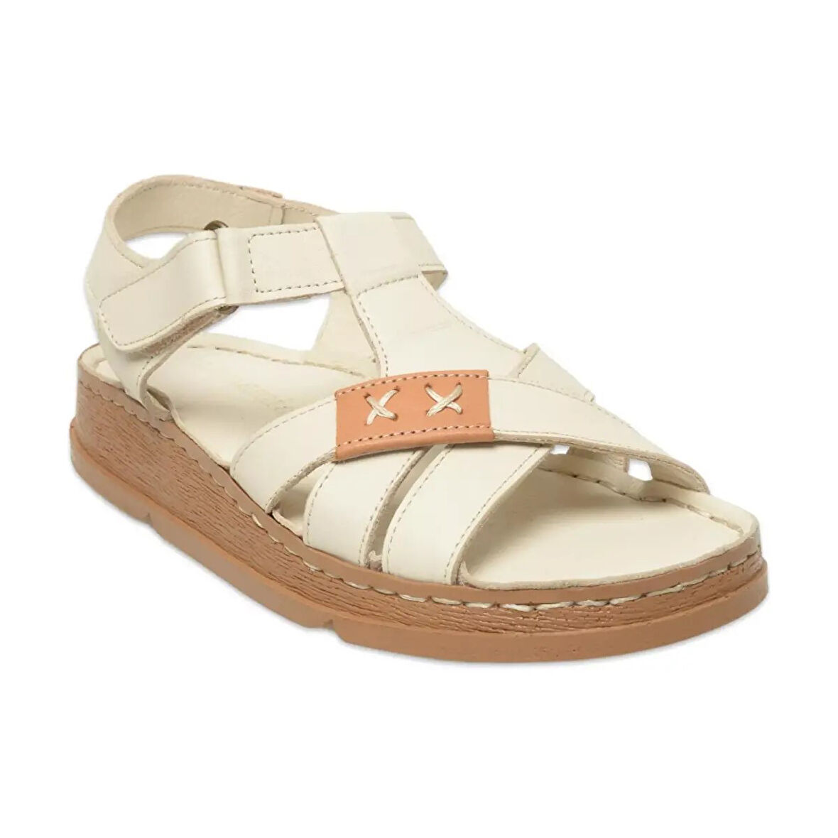Mammamia D25ys-2440 Kadın Hakiki Deri Comfort Sandalet Kemik
