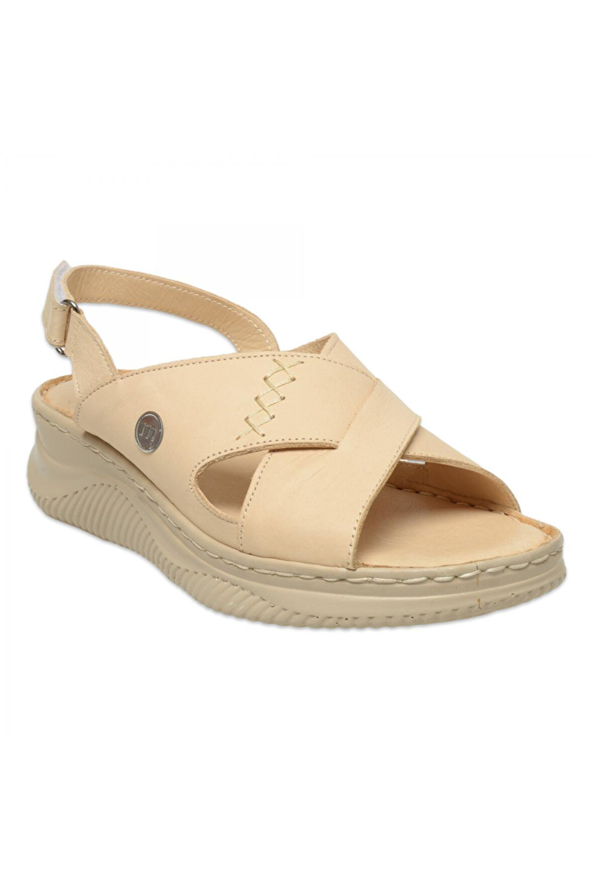 Mammamia D25Ys-2855 Günlük Bej Kadın Sandalet