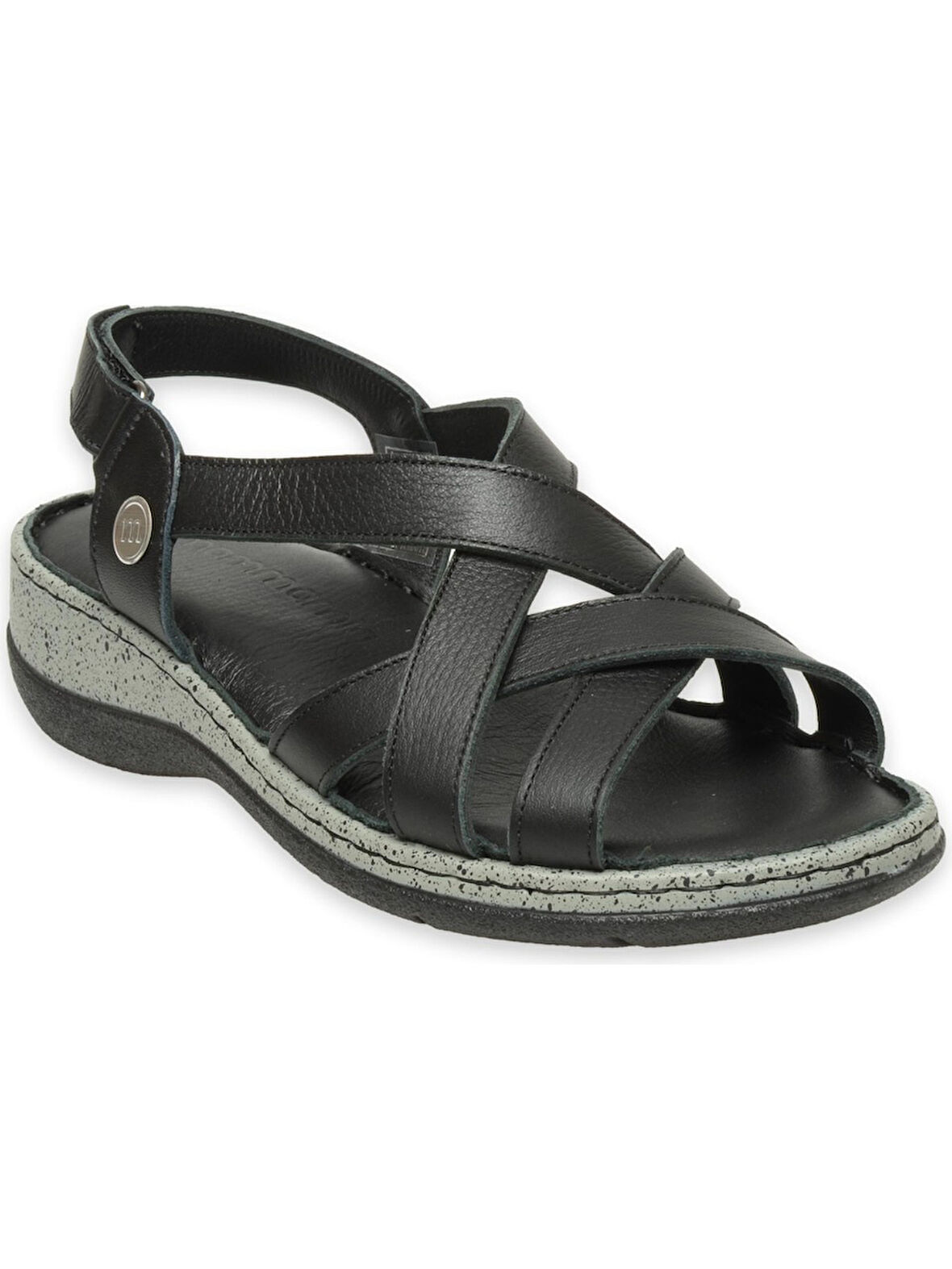 Mammamia D25ys-2865 Kadın Hakiki Deri Comfort Sandalet Siyah