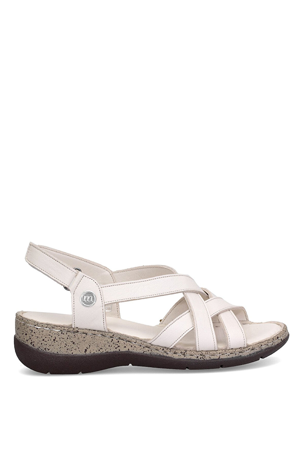 Mammamia D25ys-2865 Kadın Hakiki Deri Comfort Sandalet Bej