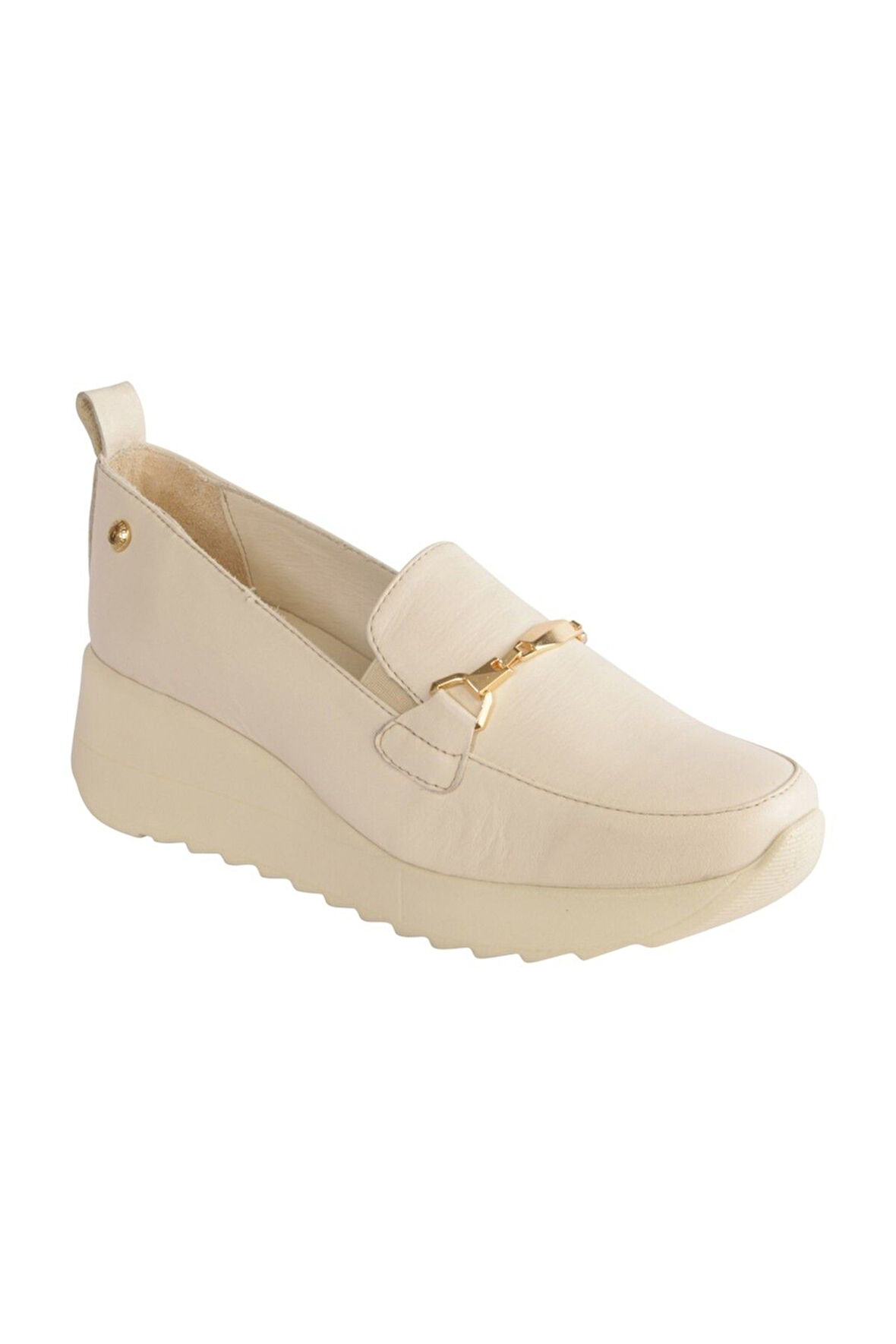 Mammamia D25ya-3555-b Kadın Hakiki Deri Casual Ayakkabı Krem