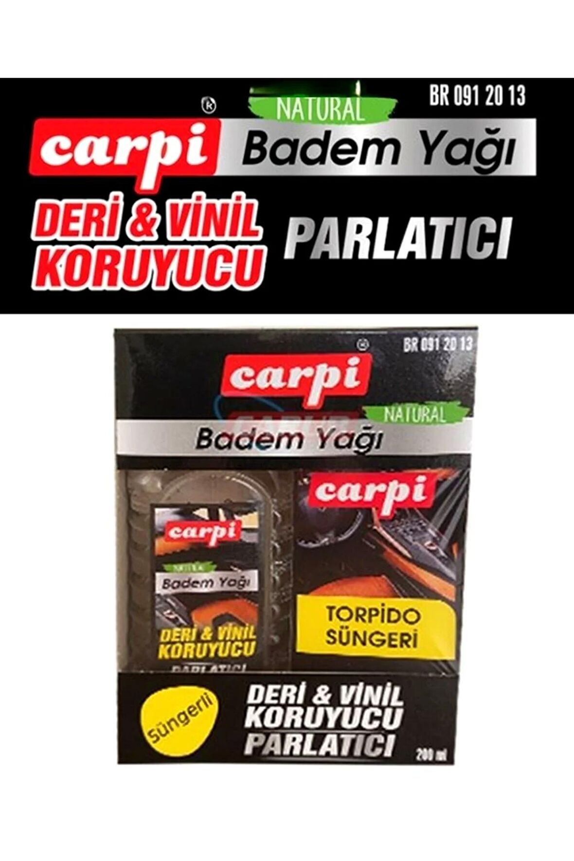 Carpi Vinil Deri Koruyucu Lastik Parlatıcı Badem Yağı-Süngerli 200ml