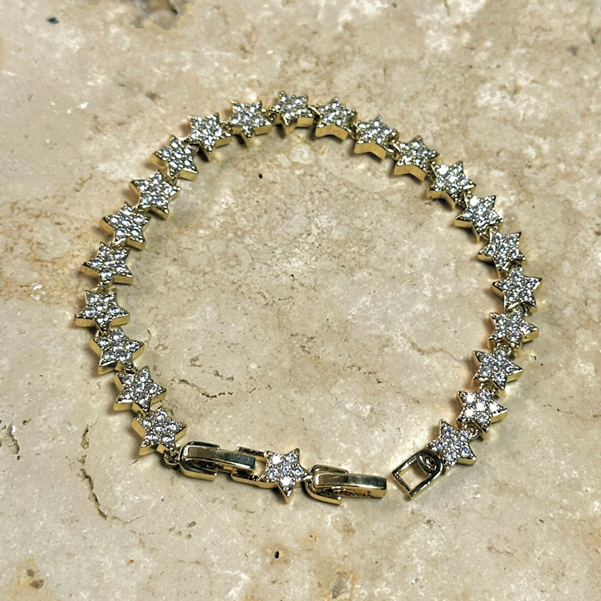 VIP Seri Yıldızlı Zirkon Bileklik Gold