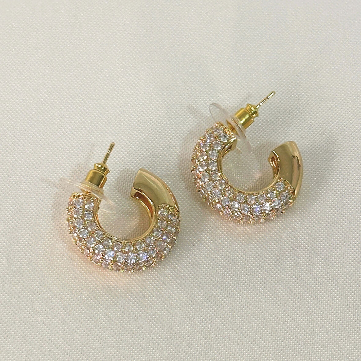 VIP Halka Zirkon Gold Küpe