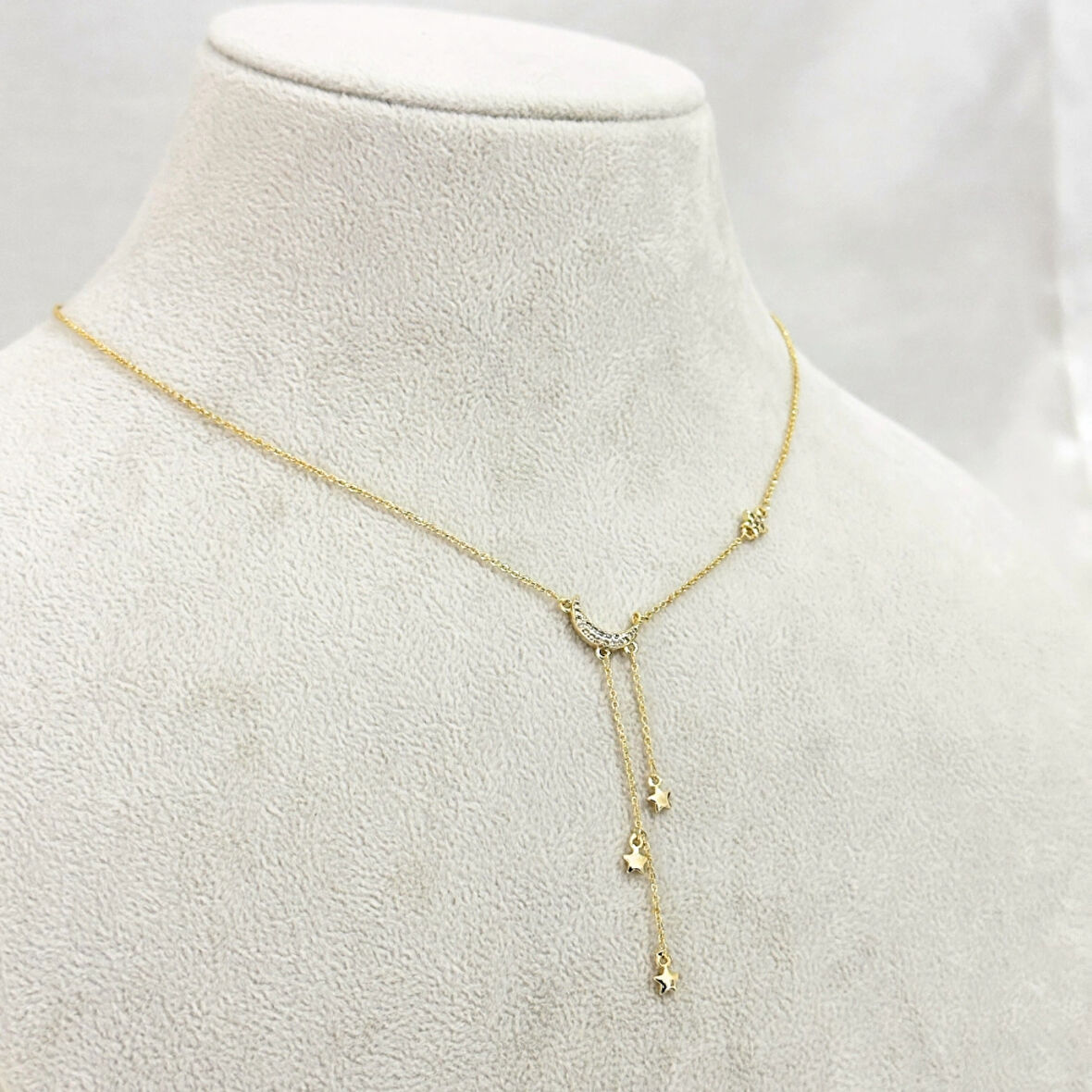 Ay Yıldız Y Kolye Gold