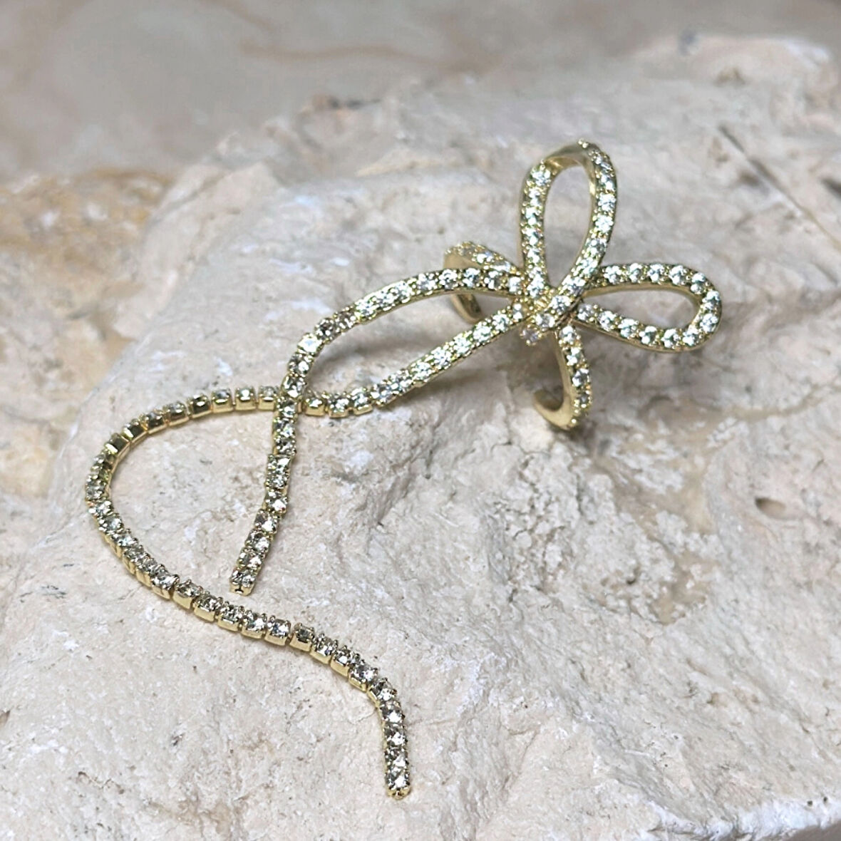 Fiyonk Taşlı Gold Earcuff