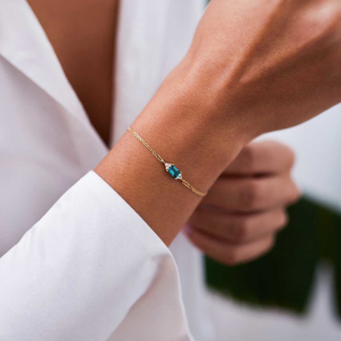 Green Prenses Minimal Bileklik