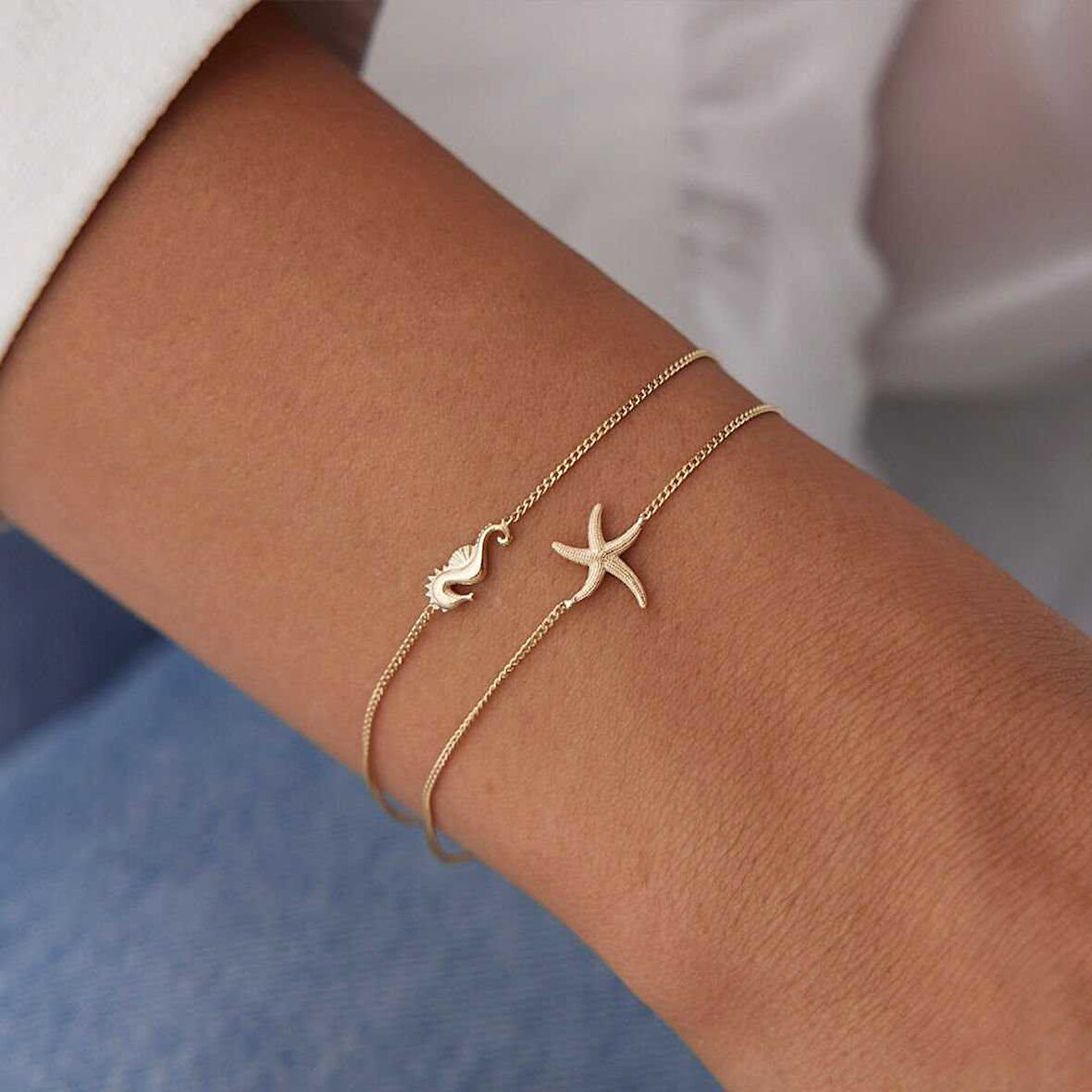 Deniz Atı Yıldız İkili  Bileklik