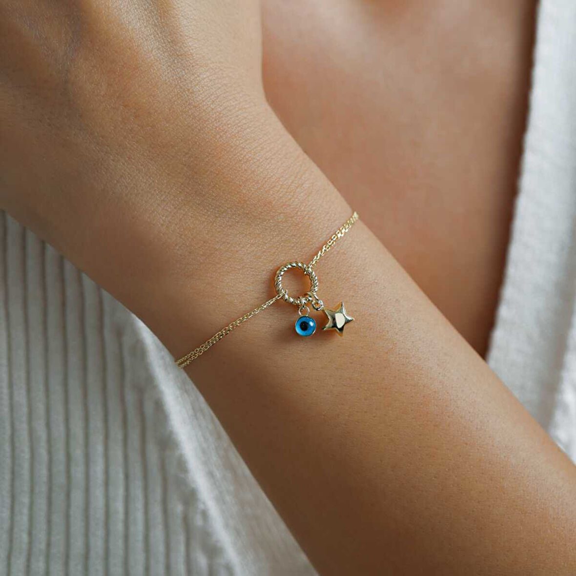 Gözlü Yıldız Charm Bileklik